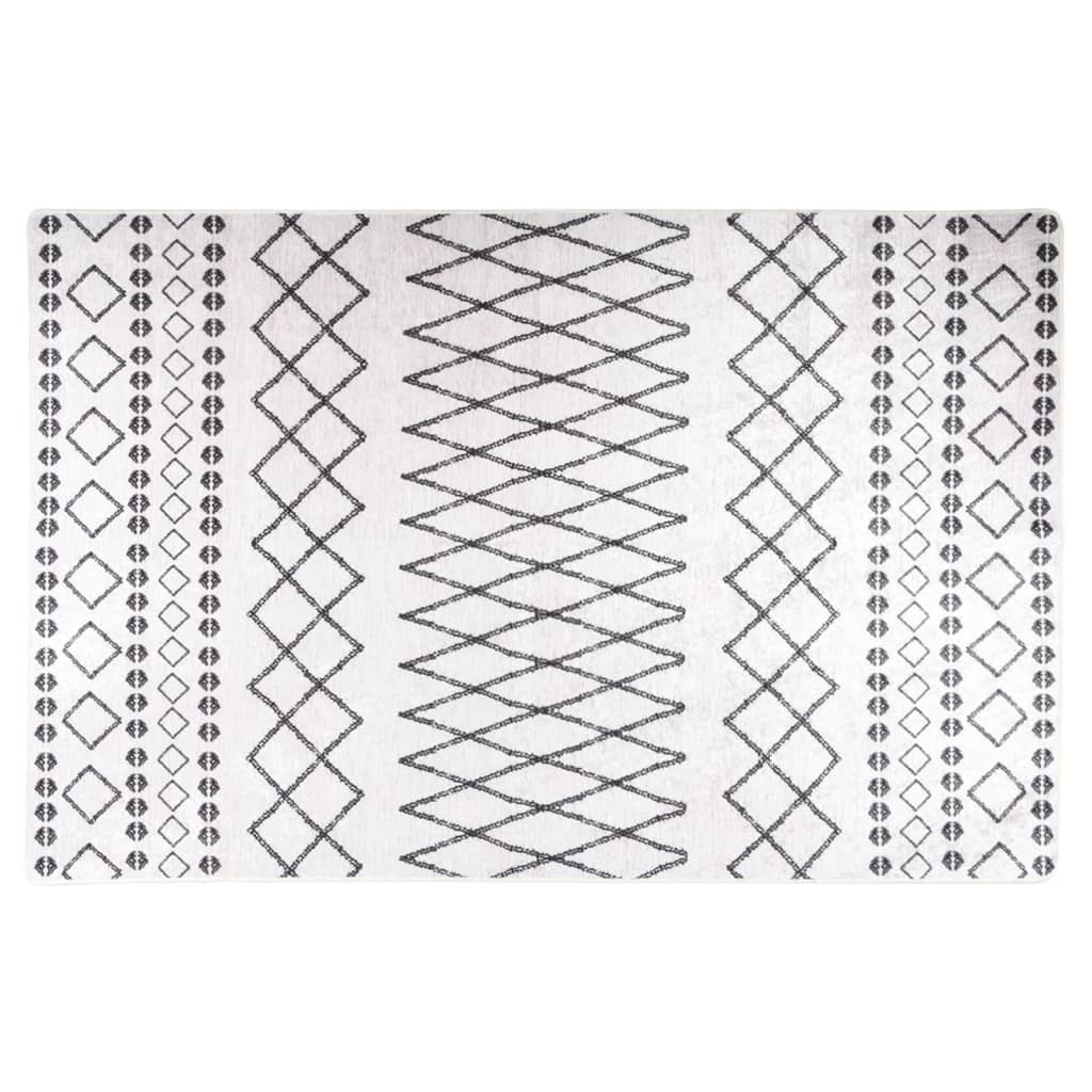 Vloerkleed wasbaar 160x230 cm zwart en wit is nu te koop bij PeponiXL, paradijselijk wonen!