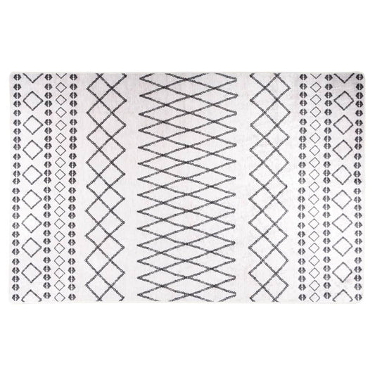 Vloerkleed wasbaar 160x230 cm zwart en wit is nu te koop bij PeponiXL, paradijselijk wonen!