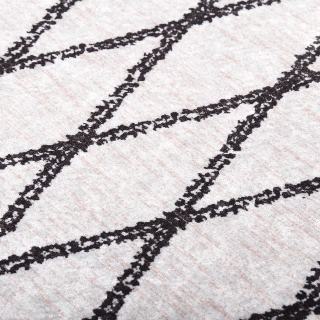 Vloerkleed wasbaar 160x230 cm zwart en wit is nu te koop bij PeponiXL, paradijselijk wonen!
