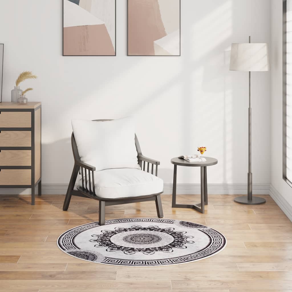 Vloerkleed wasbaar anti-slip ø120 cm meerkleurig is nu te koop bij PeponiXL, paradijselijk wonen!
