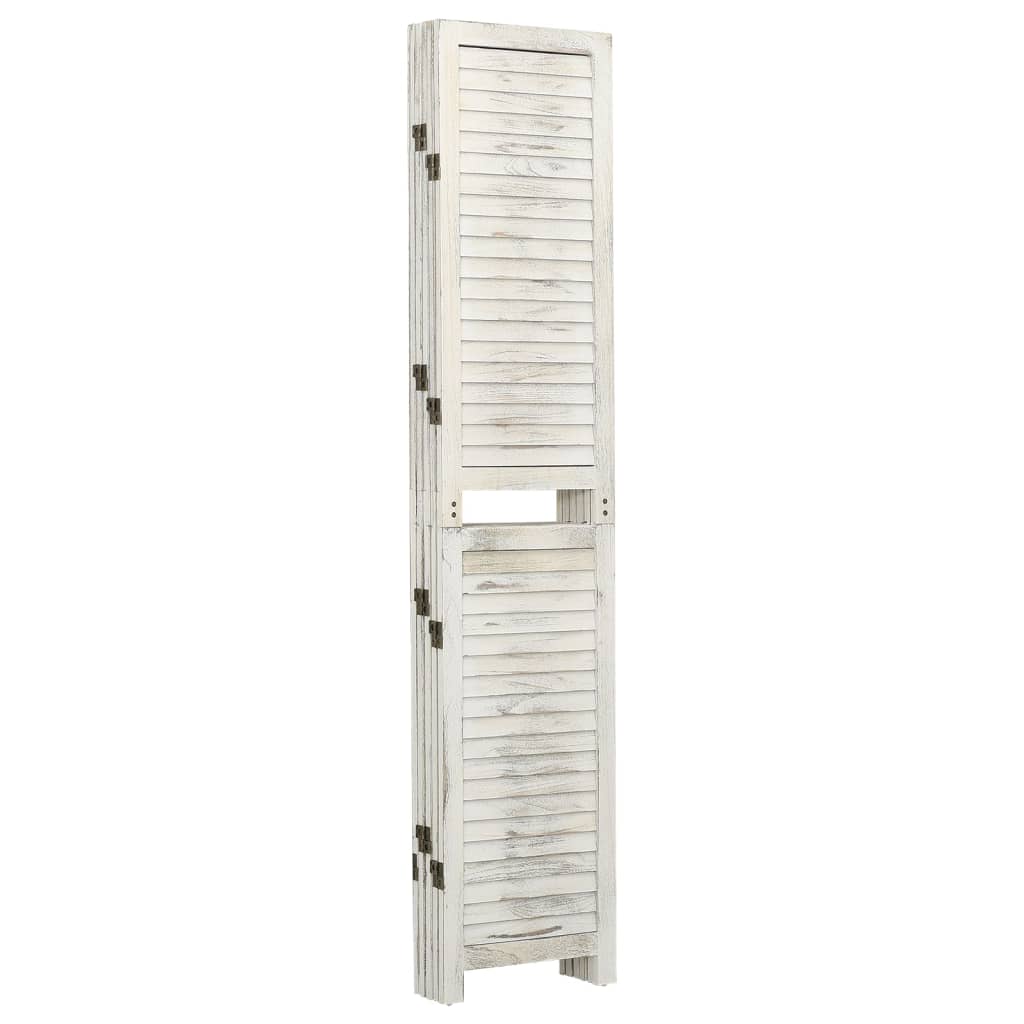Kamerscherm met 5 panelen 178,5x166 cm massief hout antiekwit is nu te koop bij PeponiXL, paradijselijk wonen!