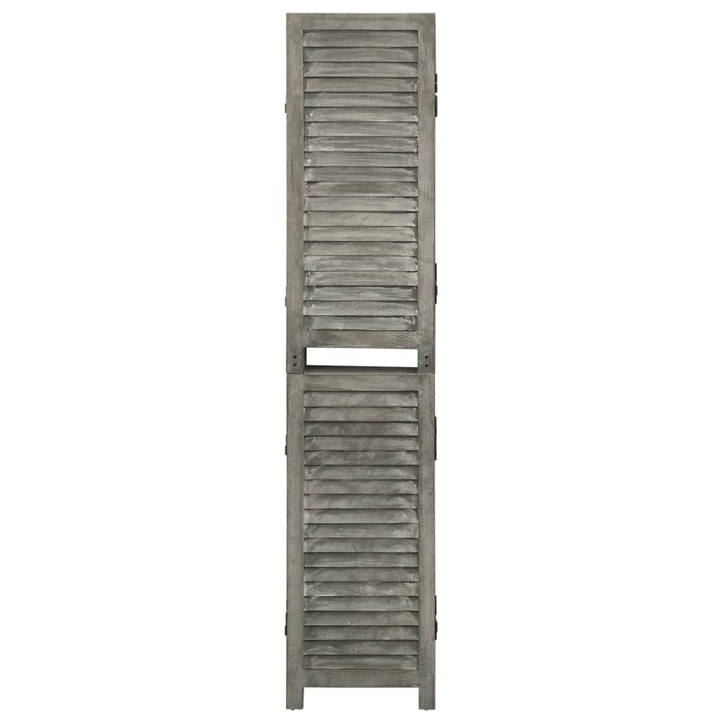 Kamerscherm met 5 panelen 179x166 cm massief hout grijs is nu te koop bij PeponiXL, paradijselijk wonen!