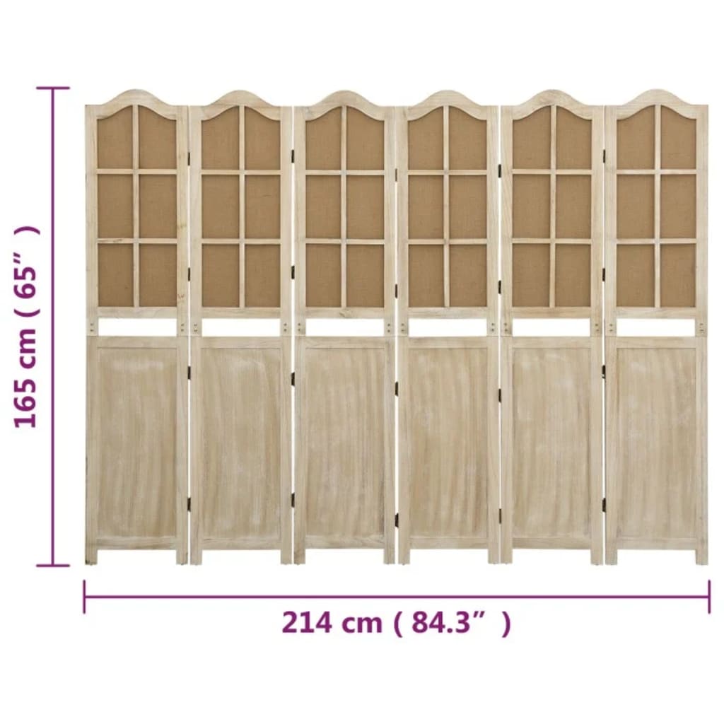 Kamerscherm met 6 panelen 214x165 cm stof bruin is nu te koop bij PeponiXL, paradijselijk wonen!