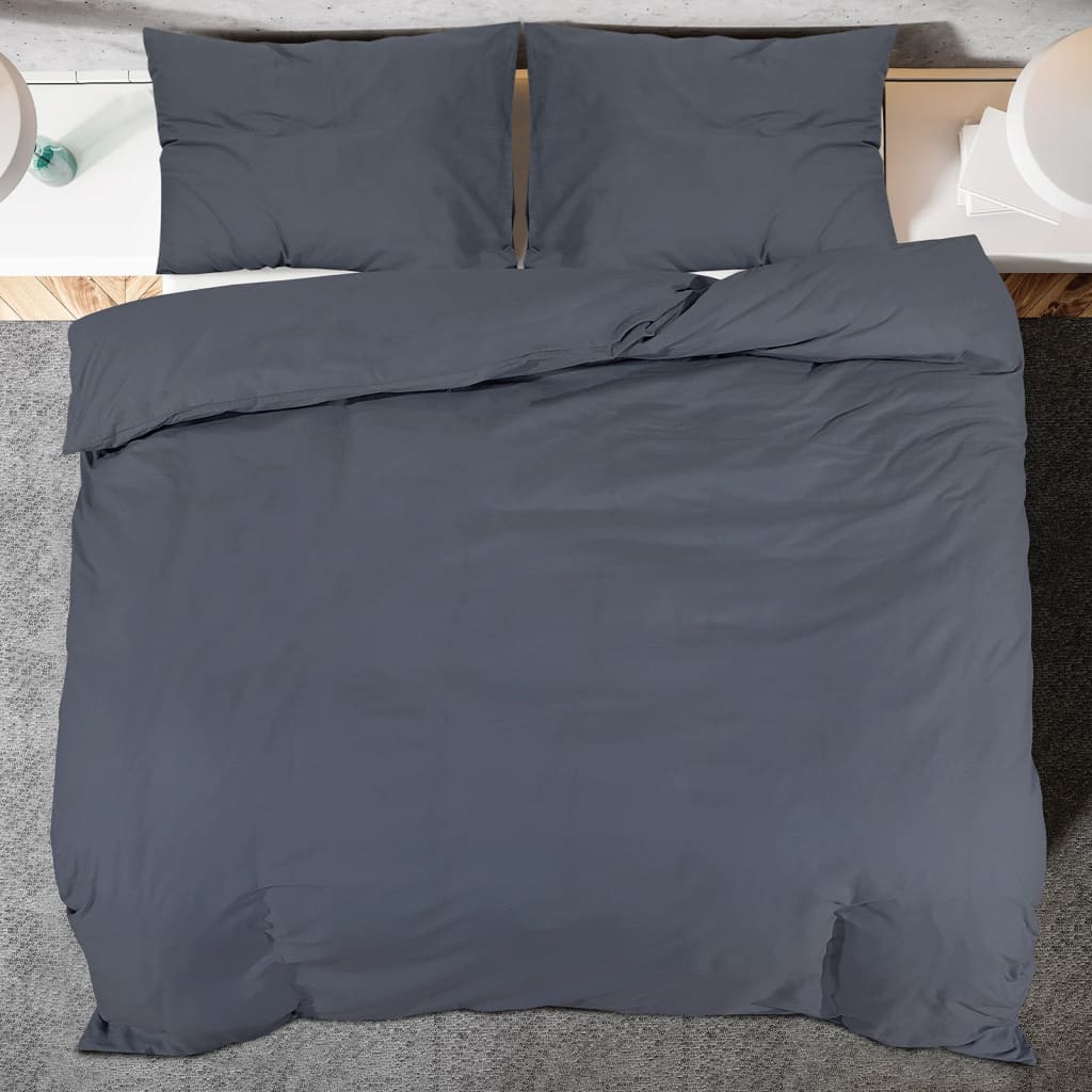 Dekbedovertrekset lichtgewicht 240x200 cm microvezel antraciet is nu te koop bij PeponiXL, paradijselijk wonen!