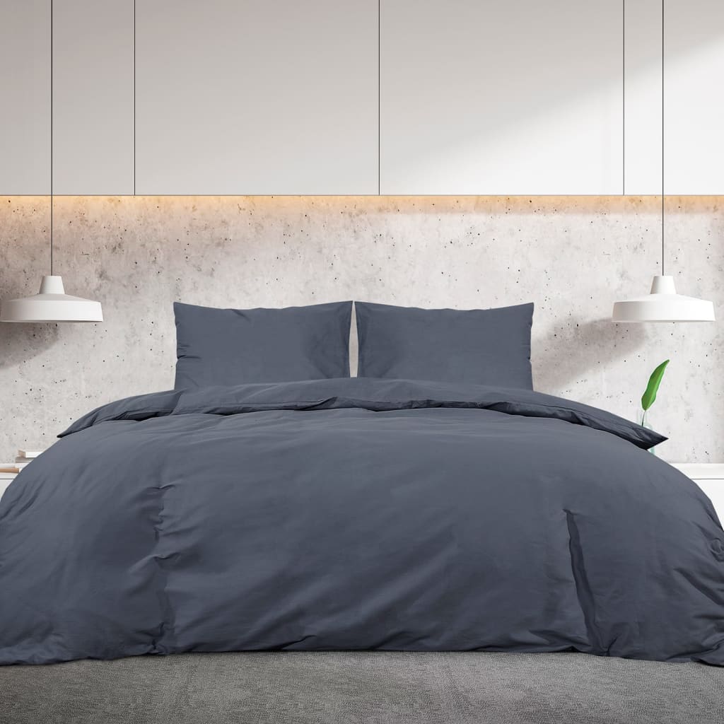 Dekbedovertrekset lichtgewicht 220x240 cm microvezel antraciet is nu te koop bij PeponiXL, paradijselijk wonen!