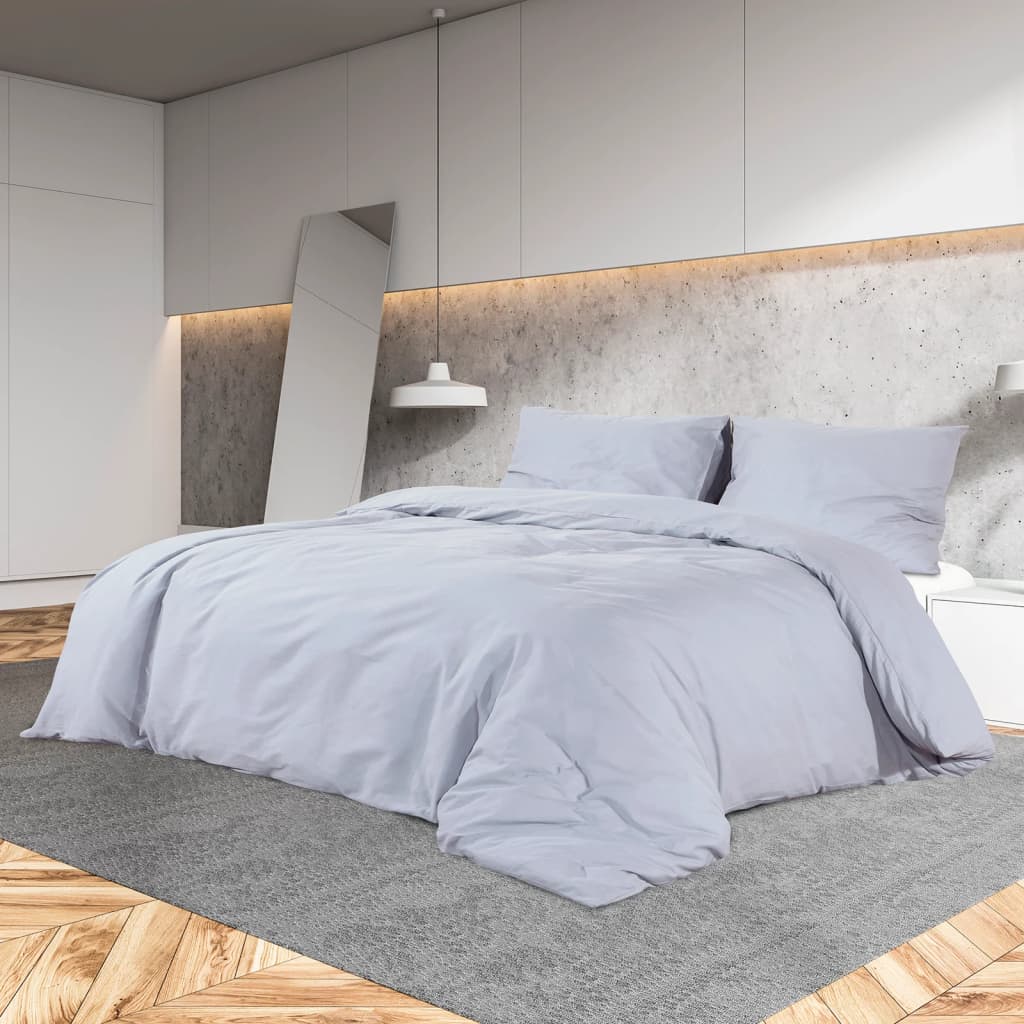 Dekbedovertrekset lichtgewicht 200x220 cm microvezel grijs is nu te koop bij PeponiXL, paradijselijk wonen!