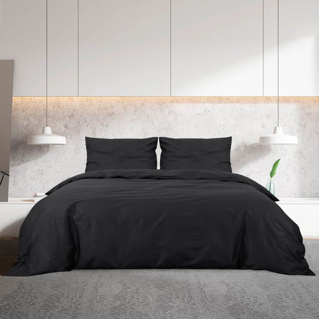 Dekbedovertrekset lichtgewicht 220x240 cm microvezel zwart is nu te koop bij PeponiXL, paradijselijk wonen!