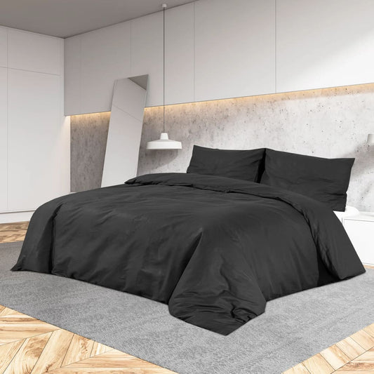 Dekbedovertrekset lichtgewicht 135x200 cm microvezel zwart is nu te koop bij PeponiXL, paradijselijk wonen!