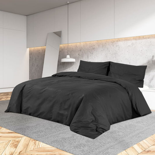 Dekbedovertrekset lichtgewicht 135x200 cm microvezel zwart is nu te koop bij PeponiXL, paradijselijk wonen!