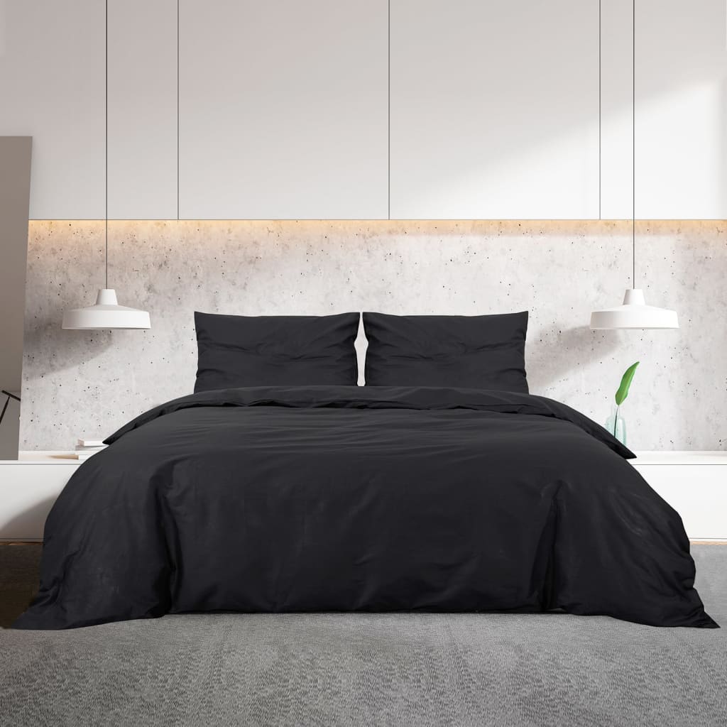 Dekbedovertrekset lichtgewicht 200x220 cm microvezel zwart is nu te koop bij PeponiXL, paradijselijk wonen!