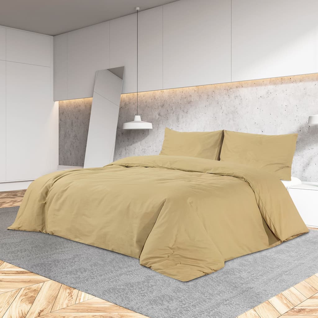 Dekbedovertrekset lichtgewicht 135x200 cm microvezel taupe is nu te koop bij PeponiXL, paradijselijk wonen!