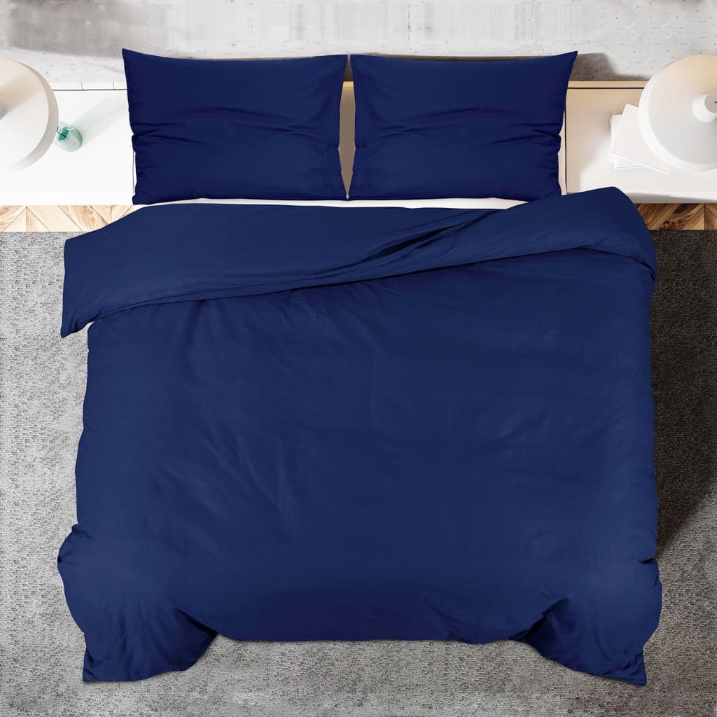 Dekbedovertrekset 200x200 cm microvezel marineblauw is nu te koop bij PeponiXL, paradijselijk wonen!