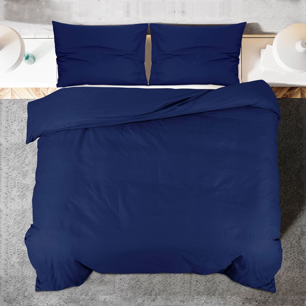 Dekbedovertrekset 220x240 cm microvezel marineblauw is nu te koop bij PeponiXL, paradijselijk wonen!