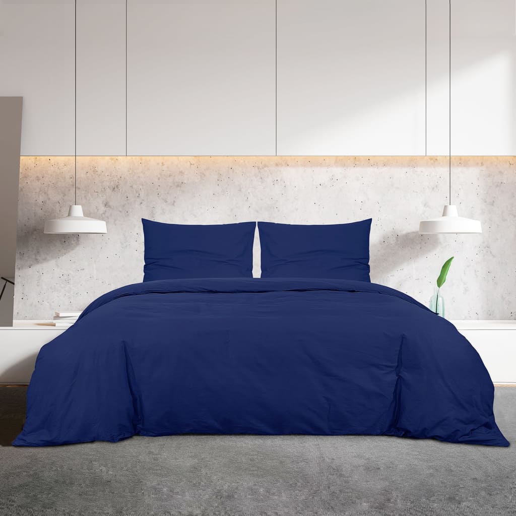 Dekbedovertrekset 200x200 cm microvezel marineblauw is nu te koop bij PeponiXL, paradijselijk wonen!