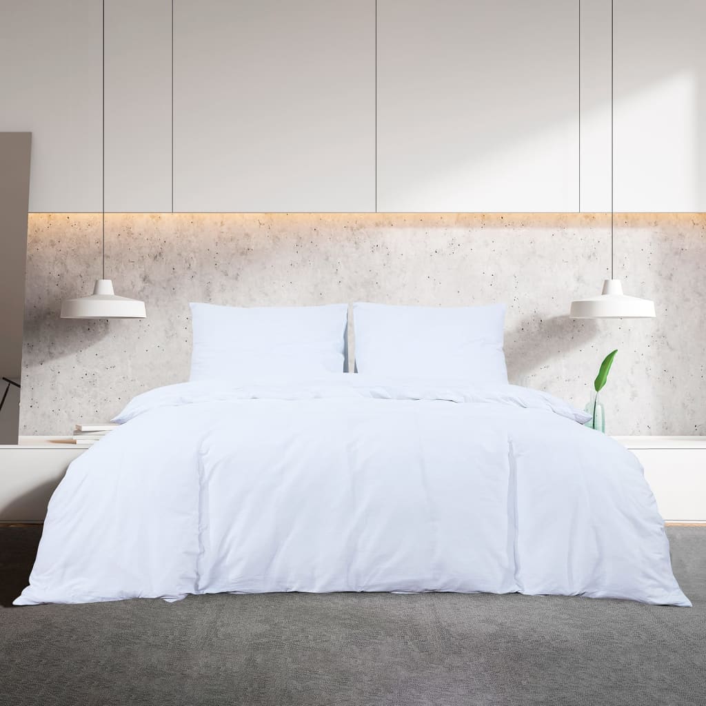Dekbedovertrekset lichtgewicht 260x240 cm microvezel wit is nu te koop bij PeponiXL, paradijselijk wonen!