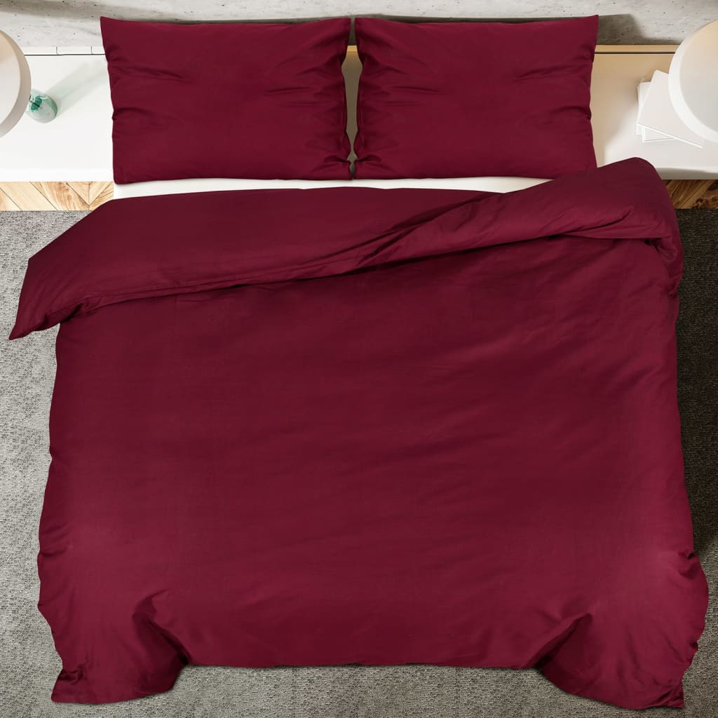 Dekbedovertrekset lichtgewicht 200x200 cm microvezel bordeaux is nu te koop bij PeponiXL, paradijselijk wonen!