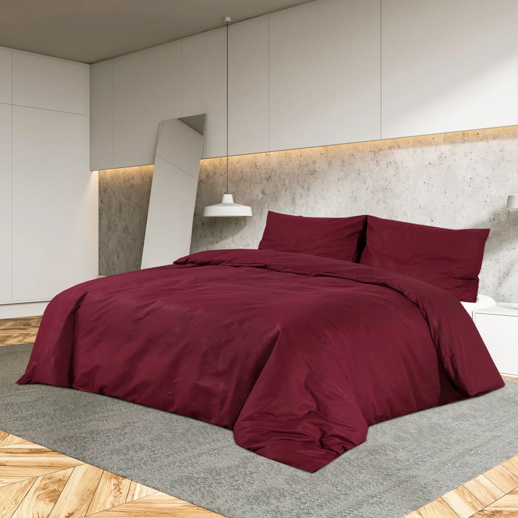 Dekbedovertrekset lichtgewicht 220x240 cm microvezel bordeaux is nu te koop bij PeponiXL, paradijselijk wonen!