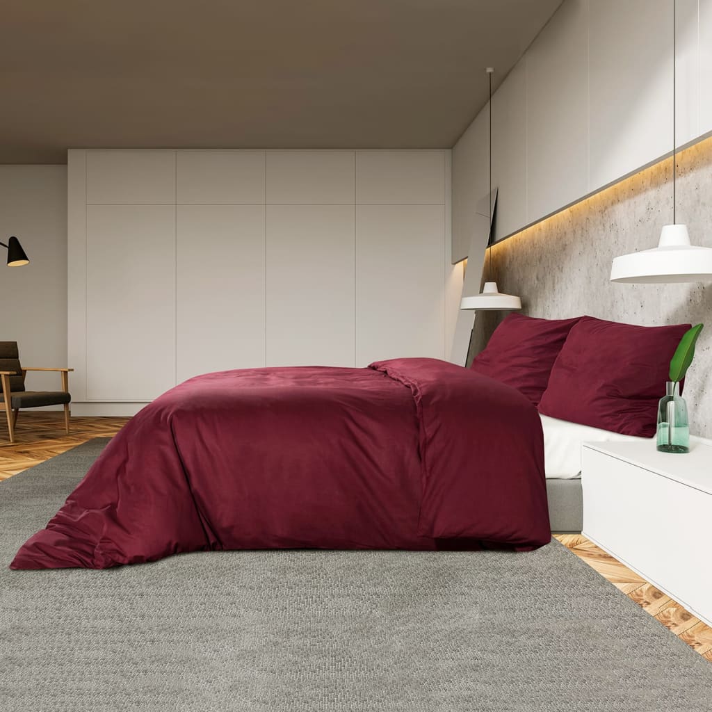 Dekbedovertrekset lichtgewicht 200x220 cm microvezel bordeaux is nu te koop bij PeponiXL, paradijselijk wonen!
