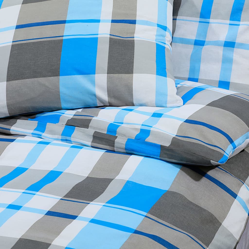 Dekbedovertrekset 200x200 cm katoen blauw en grijs is nu te koop bij PeponiXL, paradijselijk wonen!
