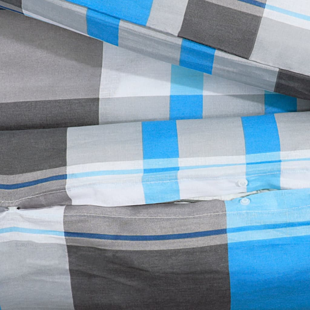 Dekbedovertrekset 200x200 cm katoen blauw en grijs is nu te koop bij PeponiXL, paradijselijk wonen!