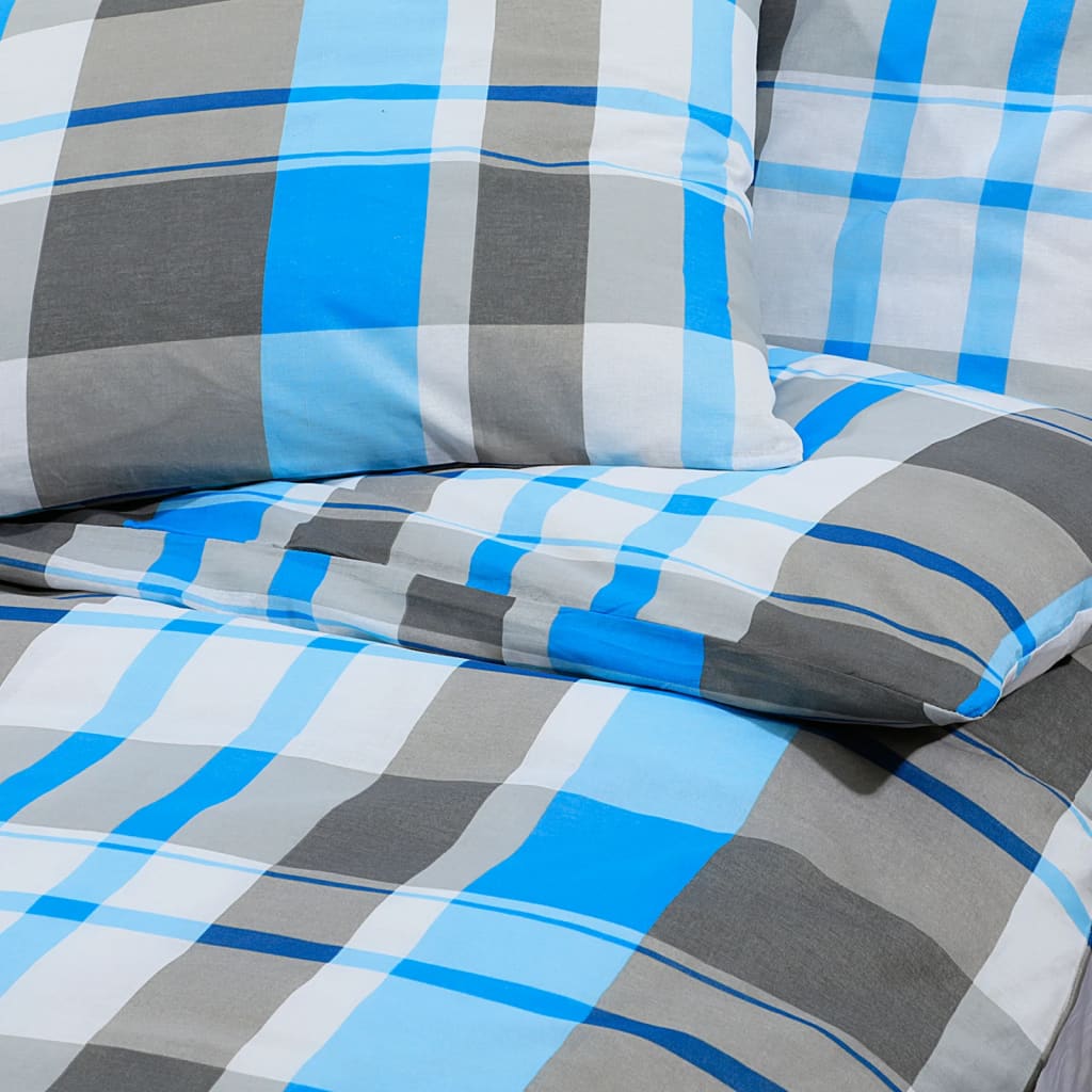 Dekbedovertrekset 220x240 cm katoen blauw en grijs is nu te koop bij PeponiXL, paradijselijk wonen!