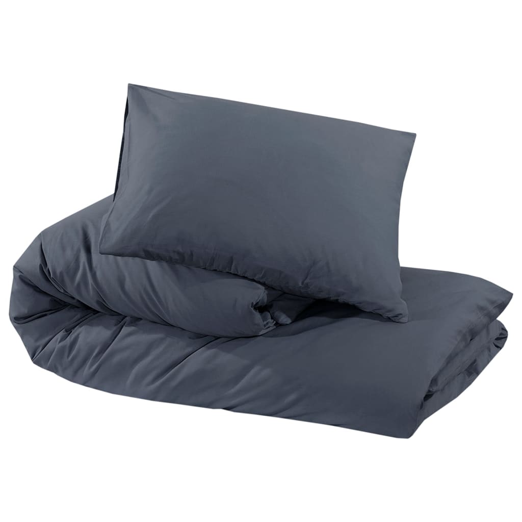 Dekbedovertrekset 200x200 cm katoen antracietkleurig is nu te koop bij PeponiXL, paradijselijk wonen!