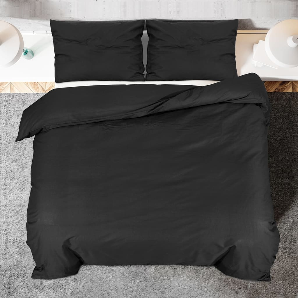 Dekbedovertrekset 240x220 cm katoen zwart is nu te koop bij PeponiXL, paradijselijk wonen!