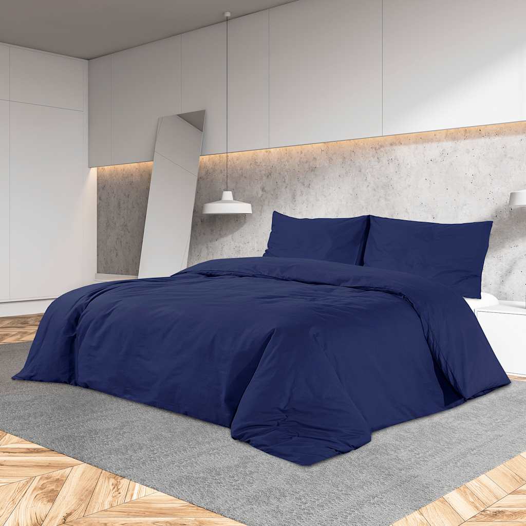 Dekbedovertrekset 240x220 cm katoen marineblauw is nu te koop bij PeponiXL, paradijselijk wonen!