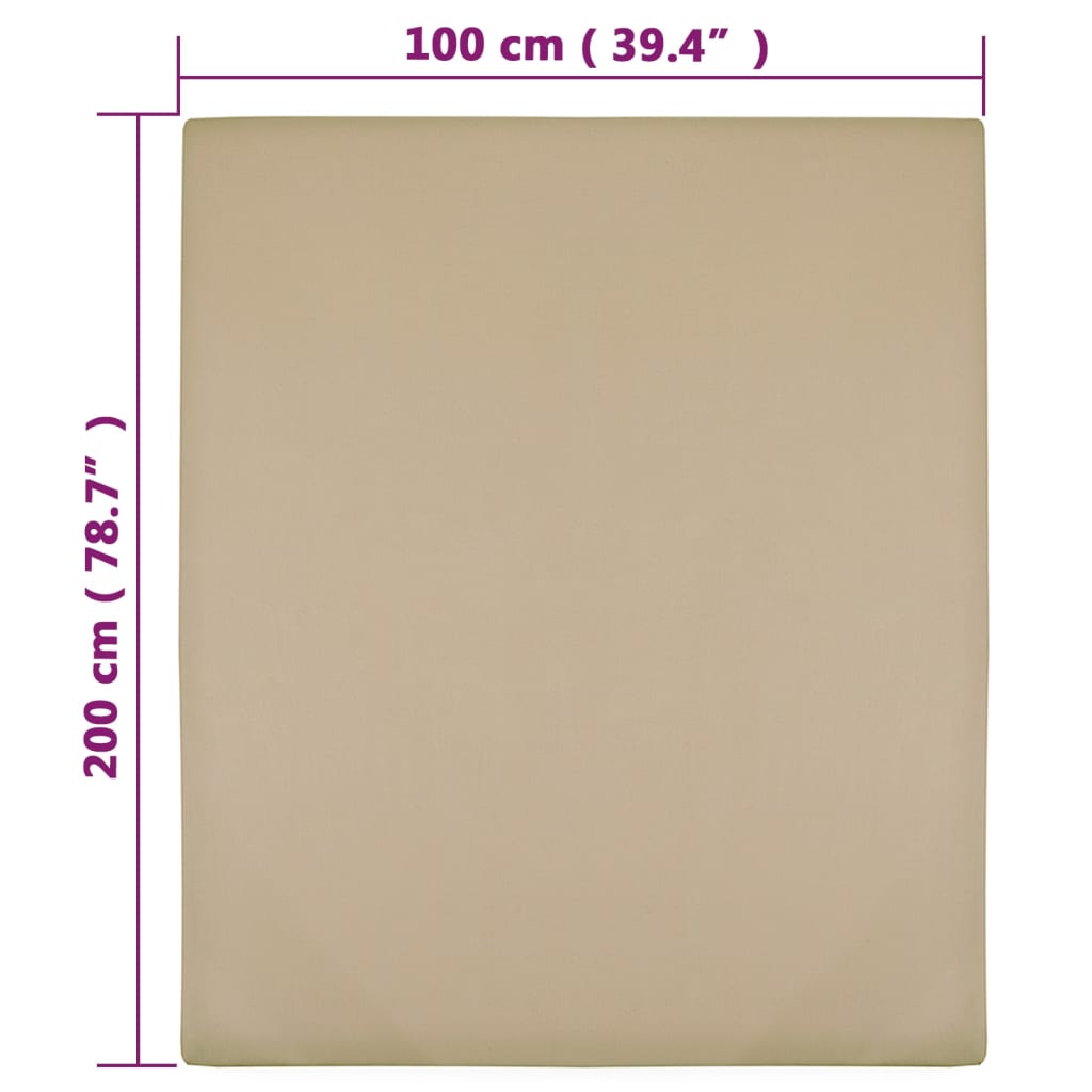 Hoeslakens jersey 2 st 100x200 cm katoen taupe is nu te koop bij PeponiXL, paradijselijk wonen!