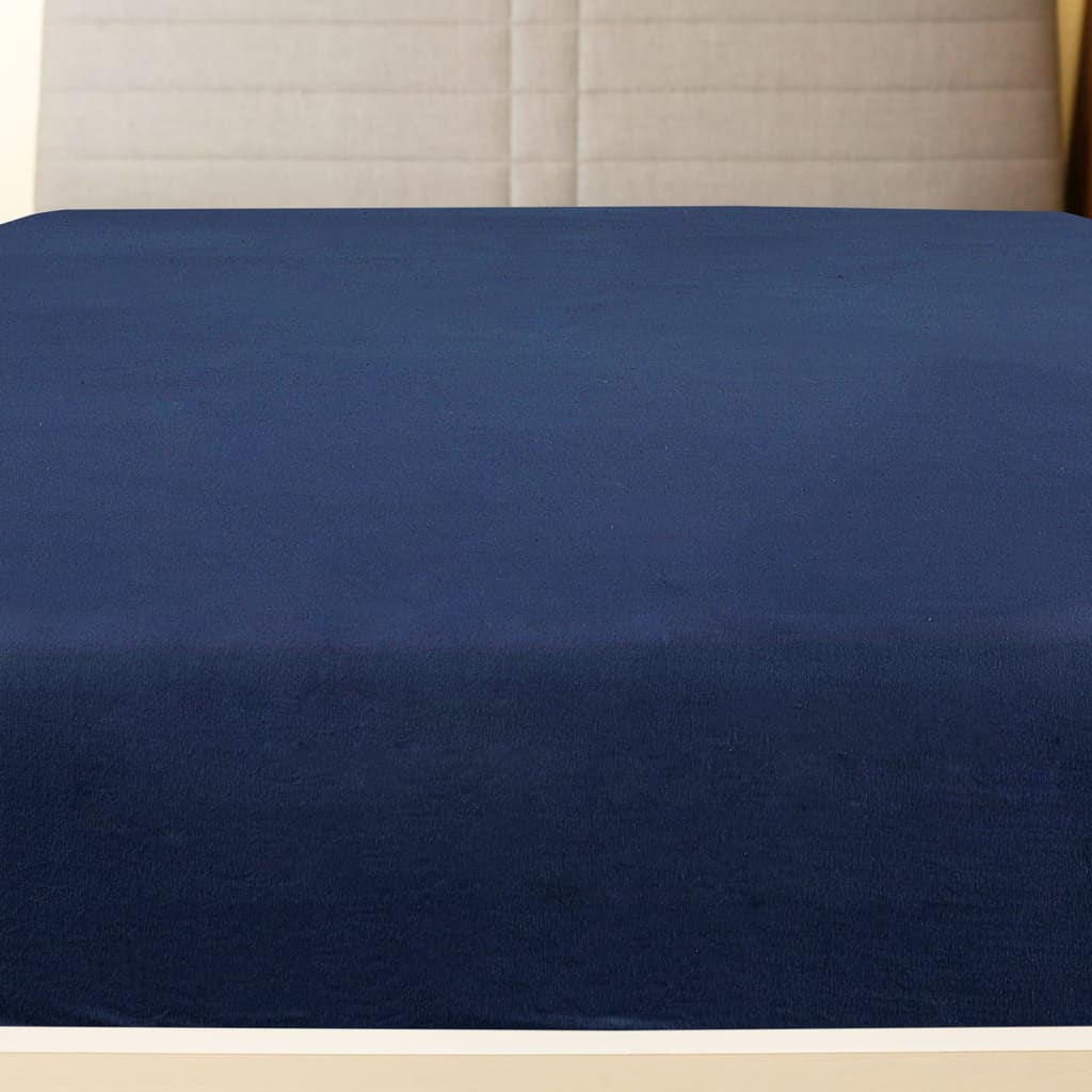 Hoeslakens 2 st jersey 140x200 cm katoen marineblauw is nu te koop bij PeponiXL, paradijselijk wonen!