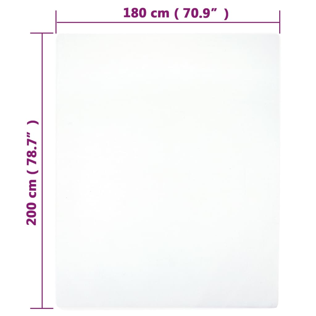Hoeslaken jersey 180x200 cm katoen wit is nu te koop bij PeponiXL, paradijselijk wonen!