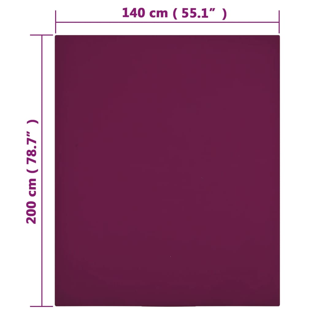 Hoeslakens 2 st jersey 140x200 cm katoen bordeauxrood is nu te koop bij PeponiXL, paradijselijk wonen!