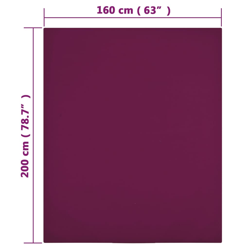 Hoeslakens 2 st jersey 160x200 cm katoen bordeauxrood is nu te koop bij PeponiXL, paradijselijk wonen!