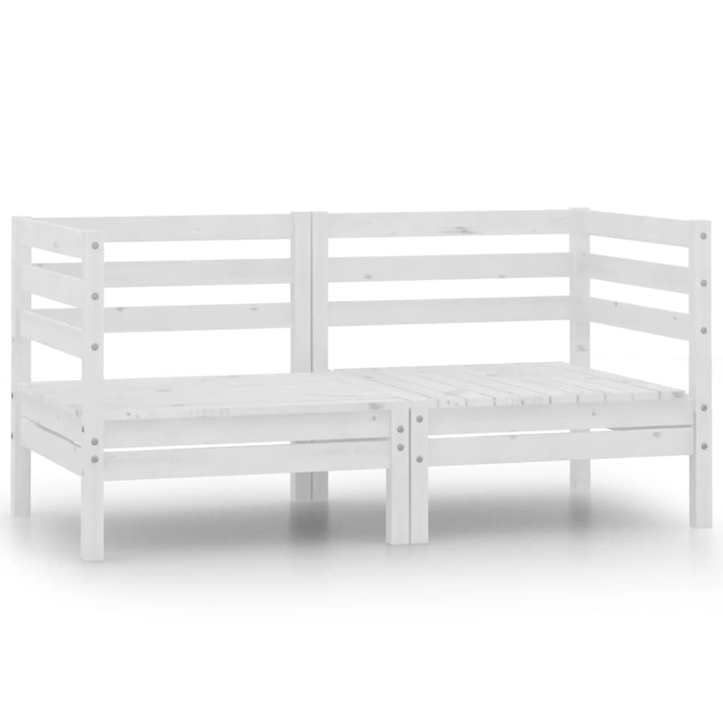 Tuinhoekbanken 2 st massief grenenhout wit is nu te koop bij PeponiXL, paradijselijk wonen!