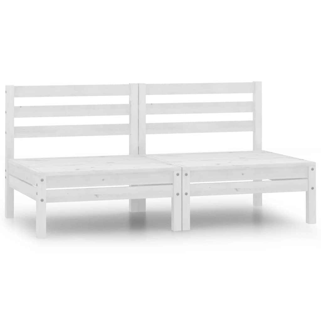 Tuinmiddenbanken 2 st massief grenenhout wit is nu te koop bij PeponiXL, paradijselijk wonen!