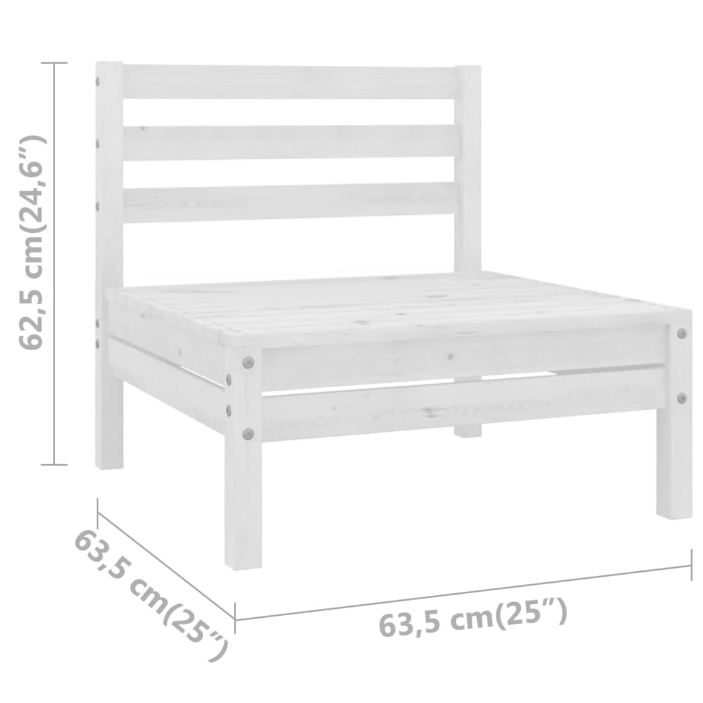 Tuinmiddenbanken 4 st massief grenenhout wit is nu te koop bij PeponiXL, paradijselijk wonen!