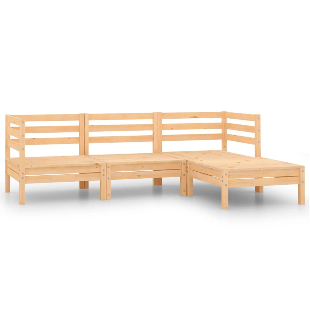 4-delige Loungeset massief grenenhout is nu te koop bij PeponiXL, paradijselijk wonen!
