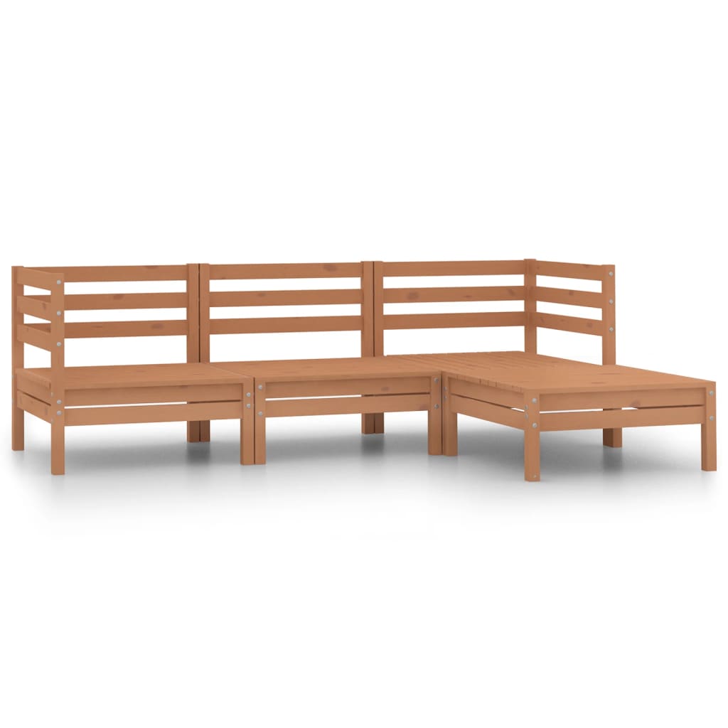 4-delige Loungeset massief grenenhout honingbruin is nu te koop bij PeponiXL, paradijselijk wonen!