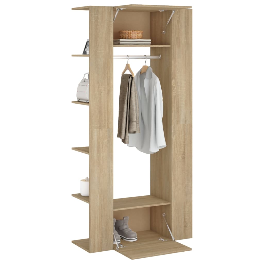 Gangkasten 2 st bewerkt hout sonoma eikenkleurig is nu te koop bij PeponiXL, paradijselijk wonen!