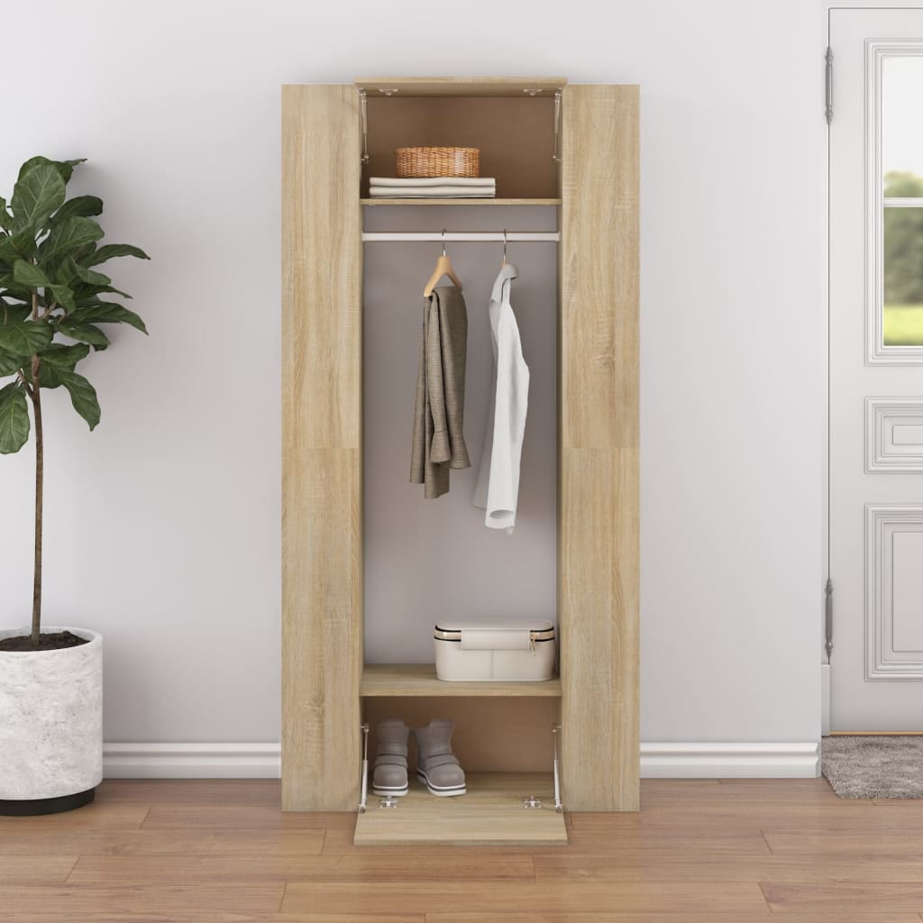 Gangkasten 2 st bewerkt hout sonoma eikenkleurig is nu te koop bij PeponiXL, paradijselijk wonen!