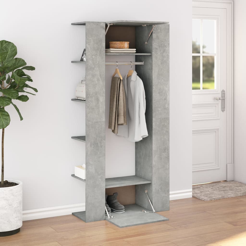 Gangkasten 2 st bewerkt hout betongrijs is nu te koop bij PeponiXL, paradijselijk wonen!