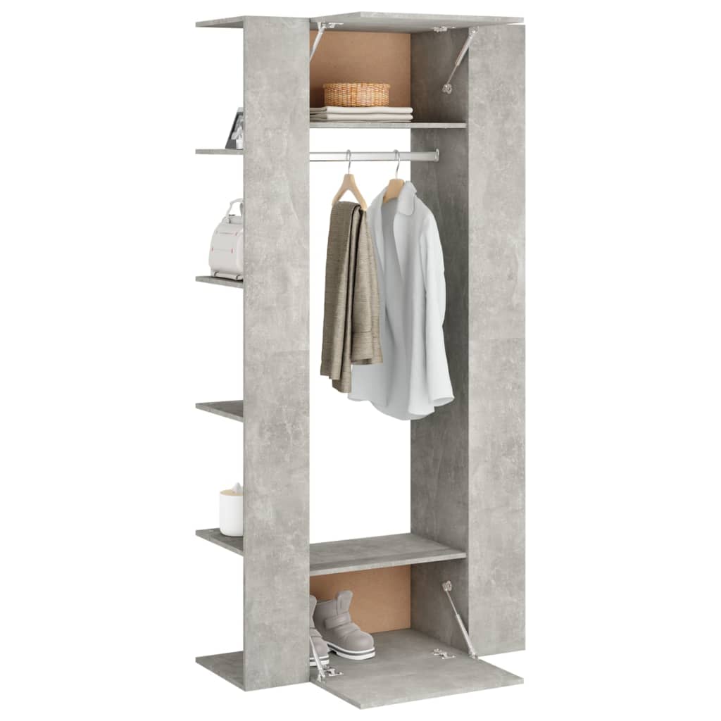 Gangkasten 2 st bewerkt hout betongrijs is nu te koop bij PeponiXL, paradijselijk wonen!