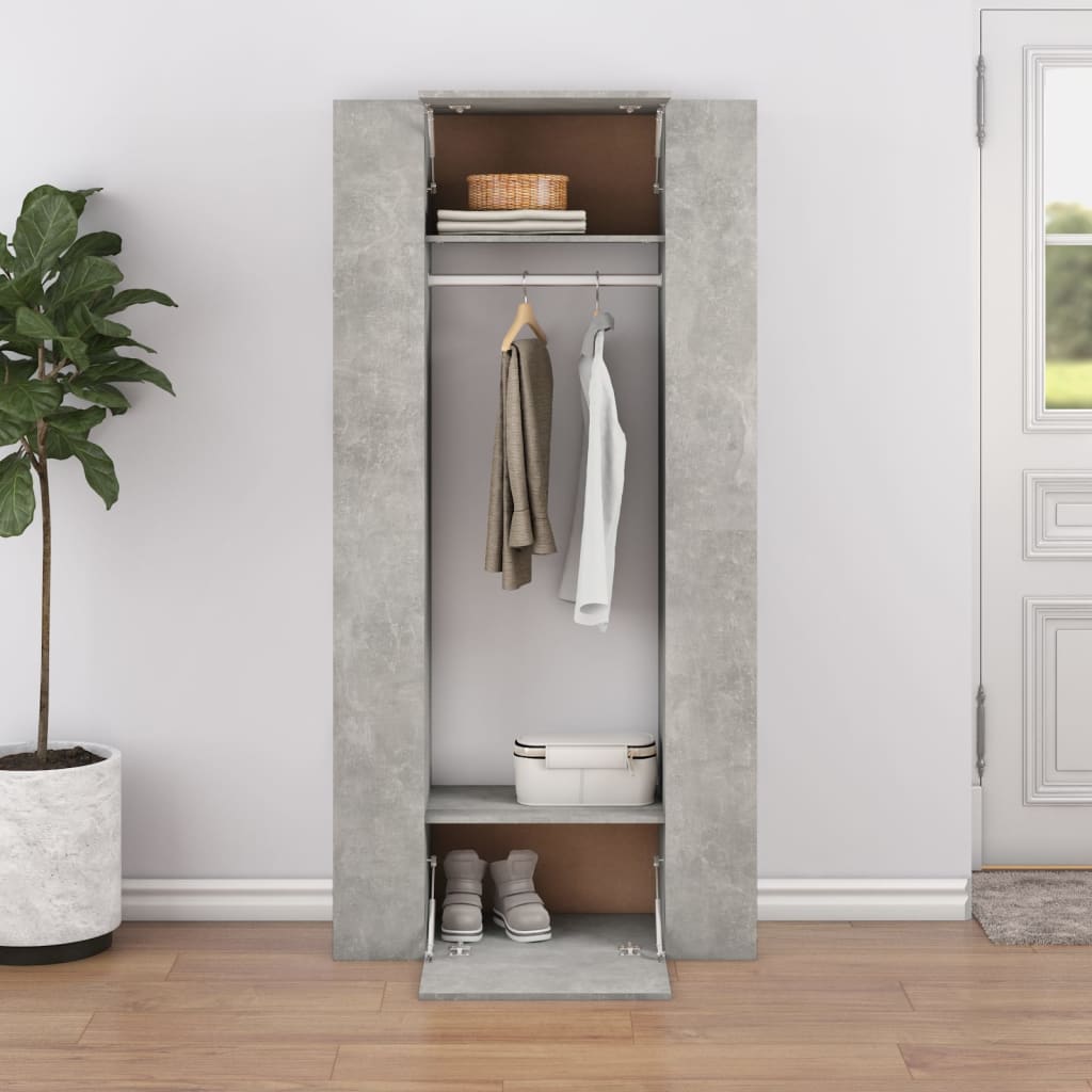 Gangkasten 2 st bewerkt hout betongrijs is nu te koop bij PeponiXL, paradijselijk wonen!
