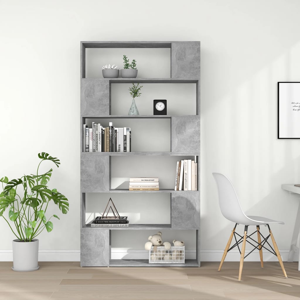 Boekenkast/kamerscherm 100x24x188 cm betongrijs is nu te koop bij PeponiXL, paradijselijk wonen!