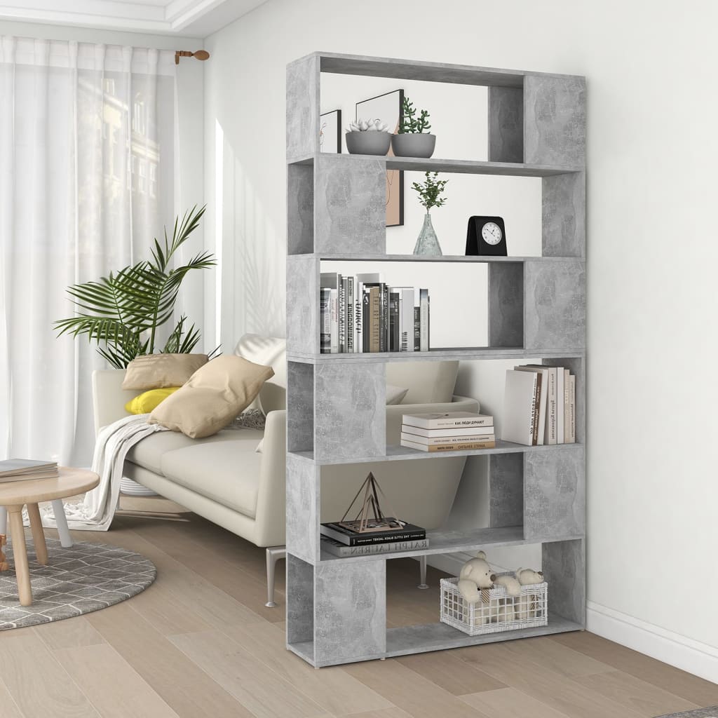 Boekenkast/kamerscherm 100x24x188 cm betongrijs is nu te koop bij PeponiXL, paradijselijk wonen!
