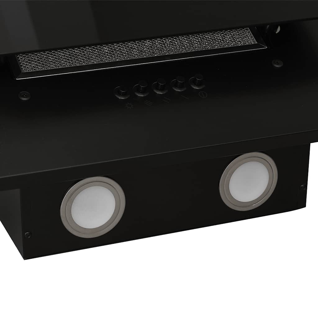 Wandafzuigkap 60 cm roestvrij staal en gehard glas zwart is nu te koop bij PeponiXL, paradijselijk wonen!