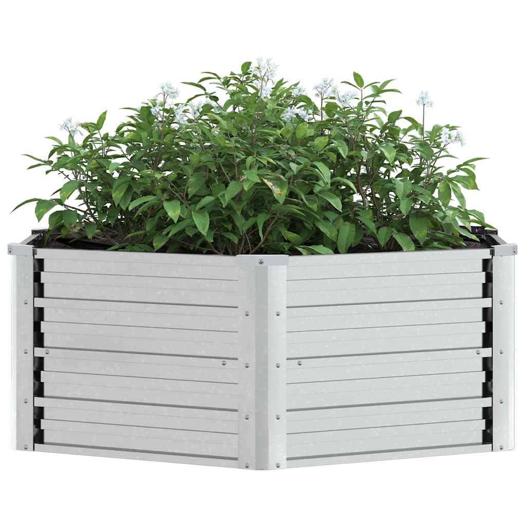 Plantenbak verhoogd 129x45 cm gegalvaniseerd staal zilverkleur is nu te koop bij PeponiXL, paradijselijk wonen!