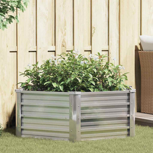Plantenbak verhoogd 129x45 cm gegalvaniseerd staal zilverkleur is nu te koop bij PeponiXL, paradijselijk wonen!
