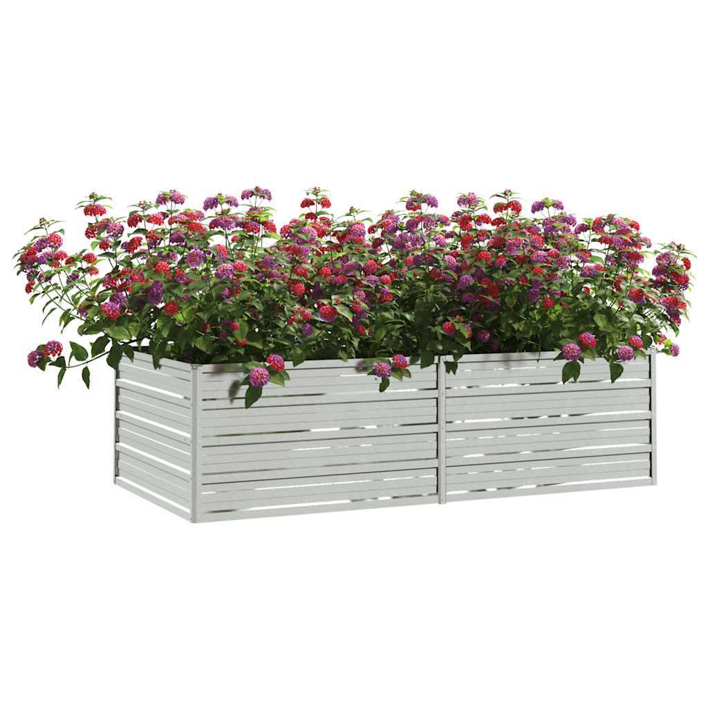 Plantenbak verhoogd 160x80x45 cm gegalvaniseerd staal zilver is nu te koop bij PeponiXL, paradijselijk wonen!