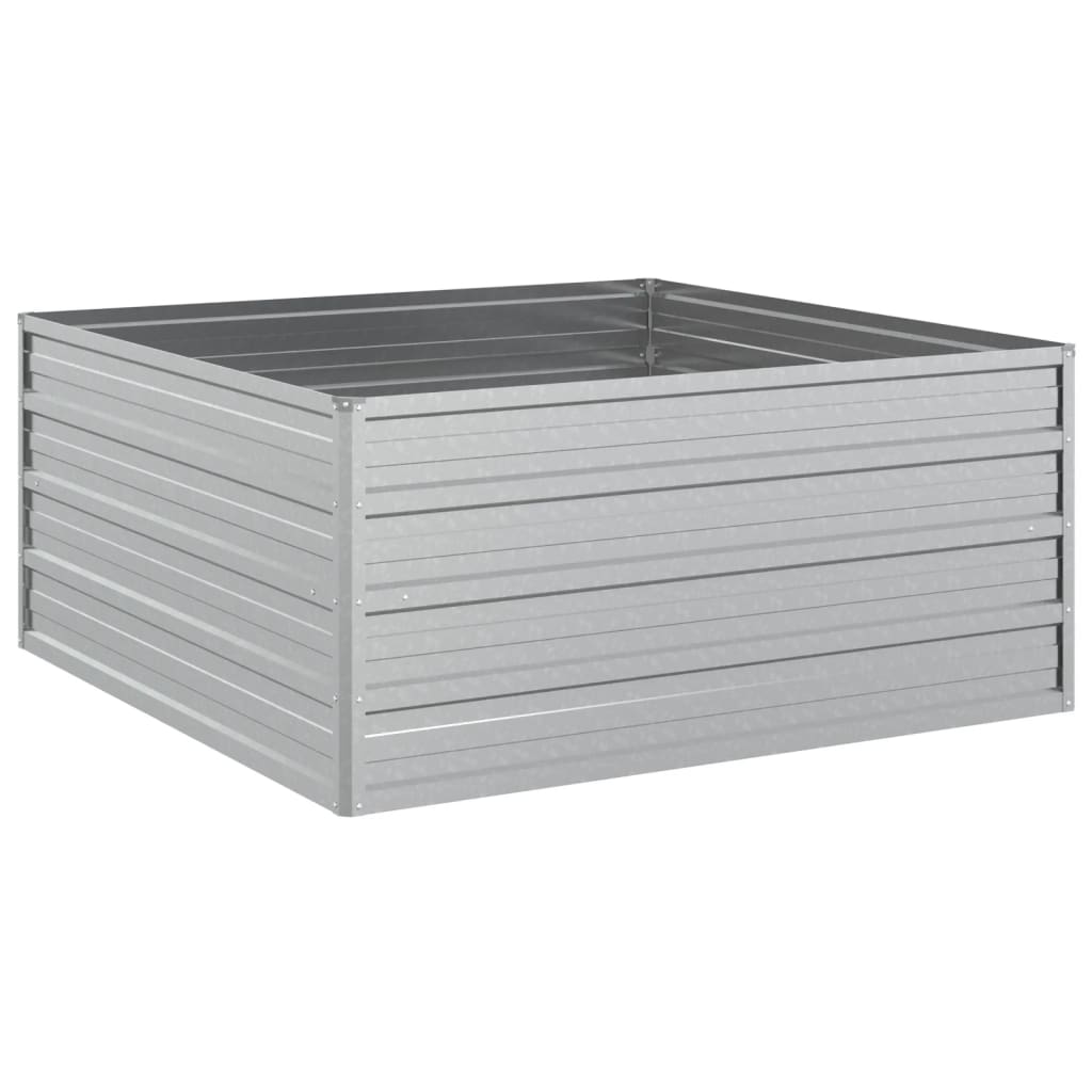 Plantenbak verhoogd 100x100x45 cm gegalvaniseerd staal zilver is nu te koop bij PeponiXL, paradijselijk wonen!